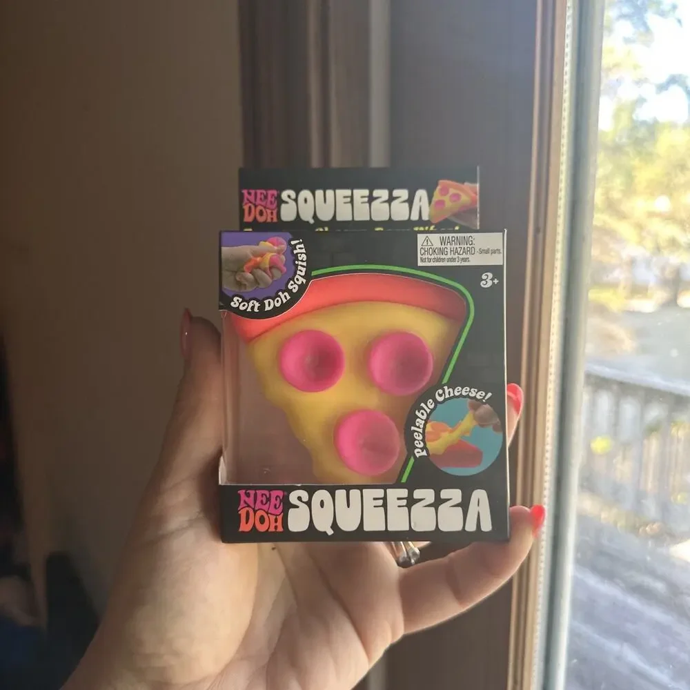 Authentic Schylling NeeDoh SQUEEZZA Pizza Soft Doh Squishy Toy with ORANGE CRUST